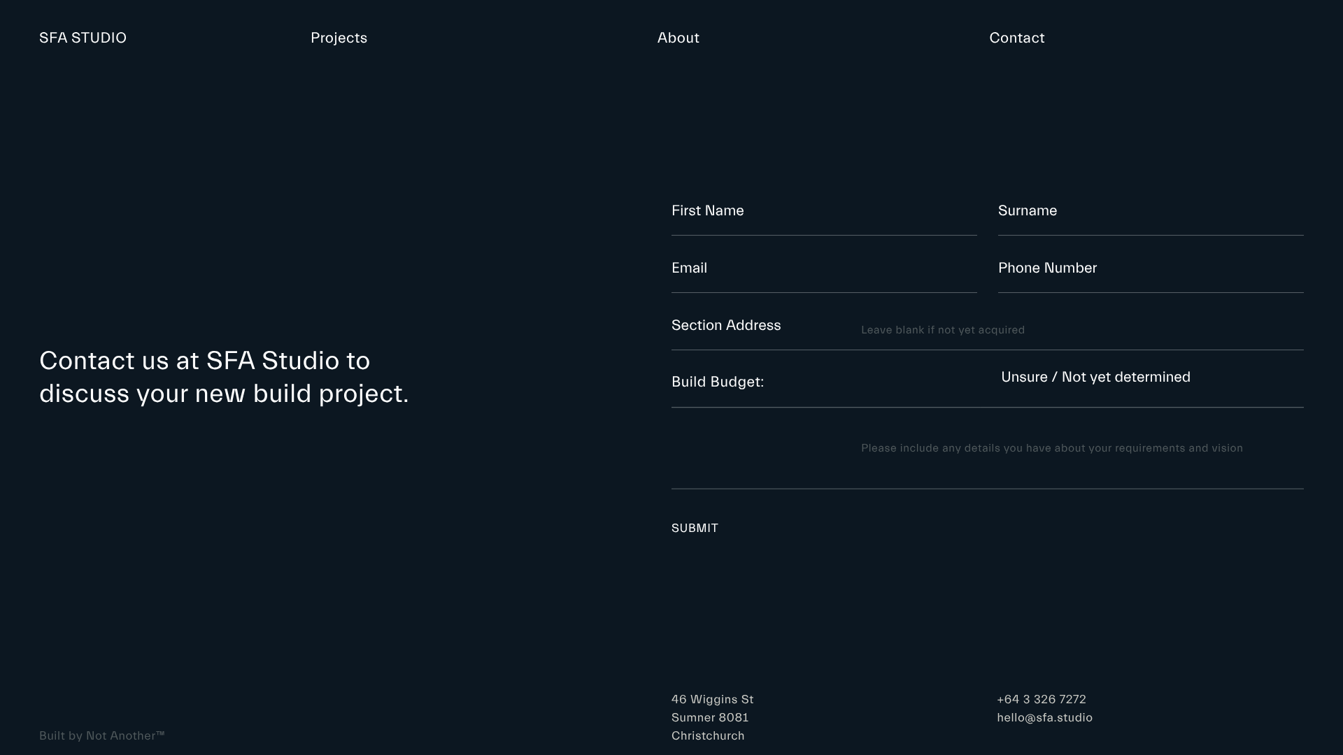 Website snapshot for Stephen Fitzgerald Architecture