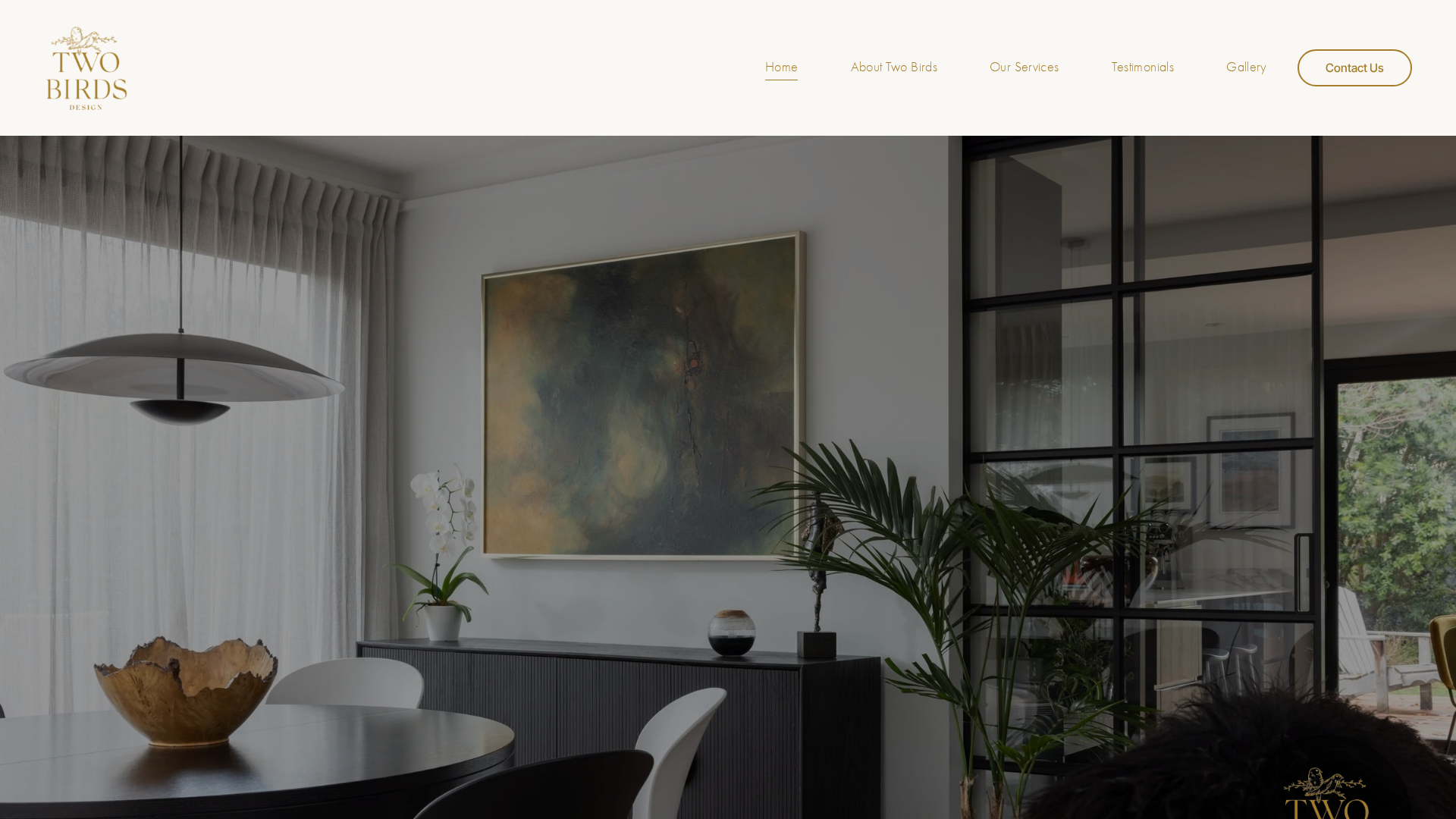 Website snapshot for Two Birds Design
