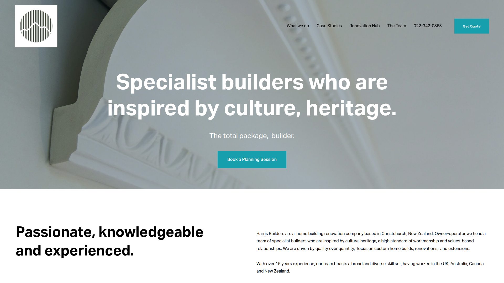 Website snapshot for Harris Build Co.