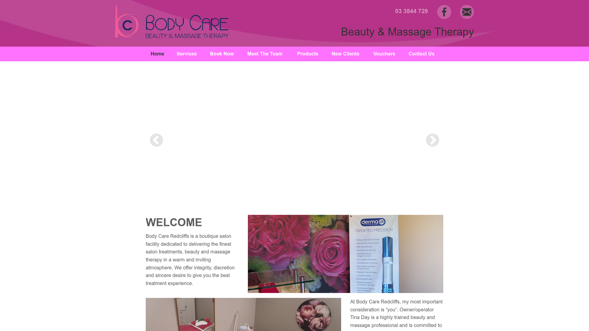 Website snapshot for Body Care