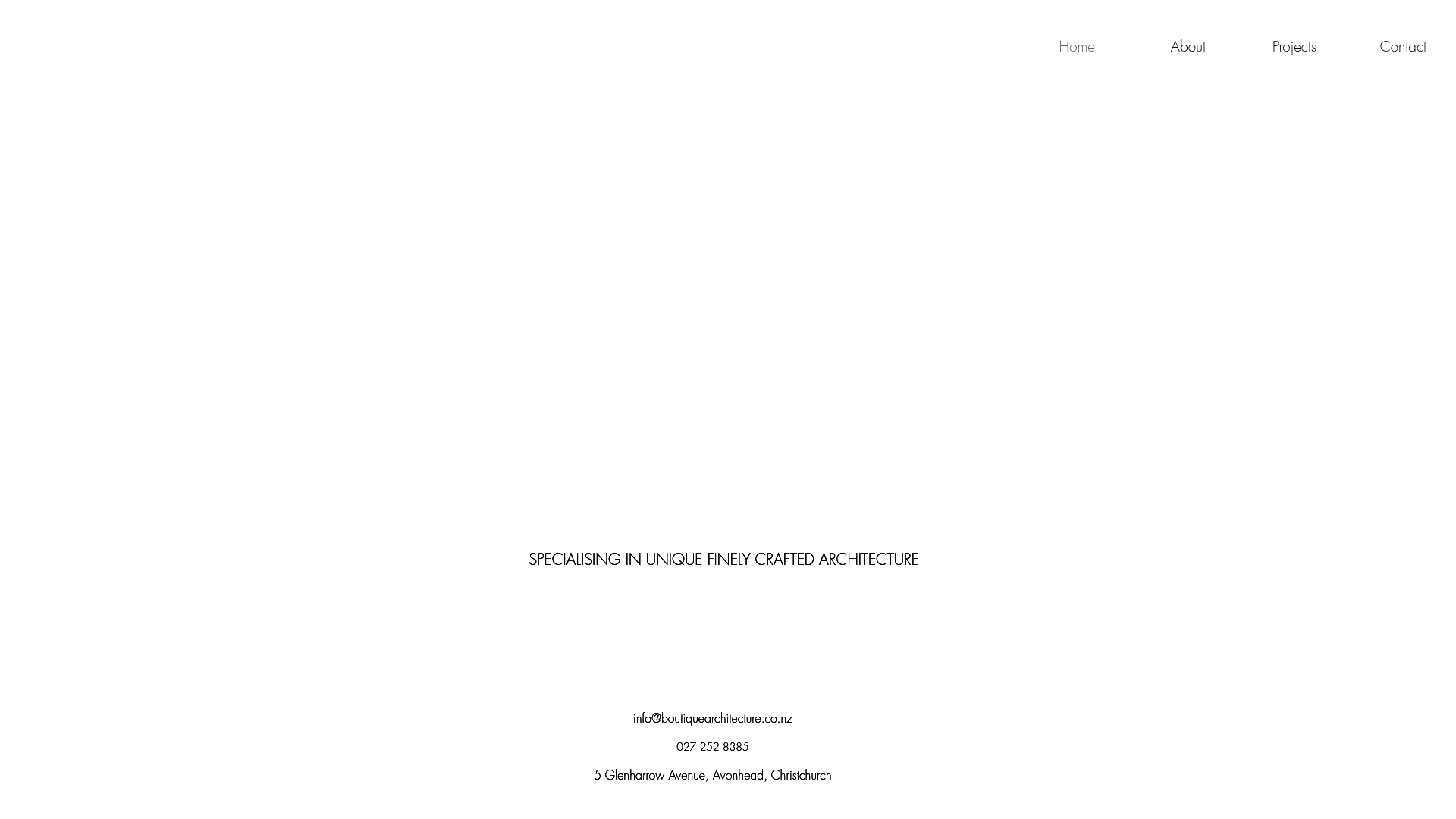 Website snapshot for Boutique Architecture