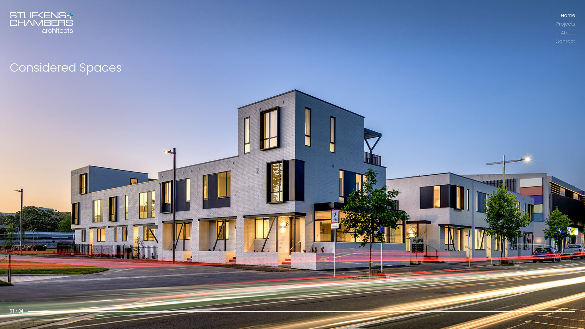 Website snapshot for Stufkens + Chambers Architects