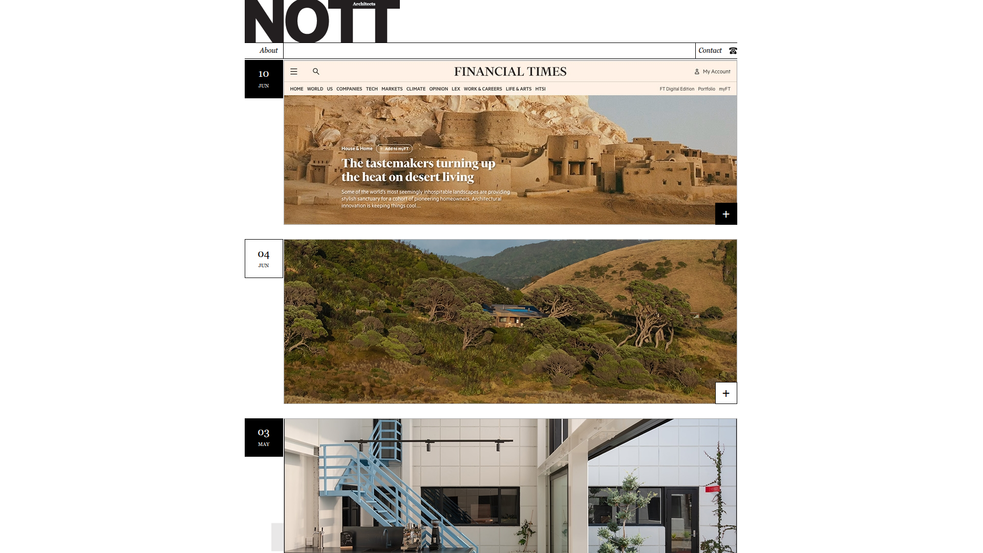 Website snapshot for Nott Architects
