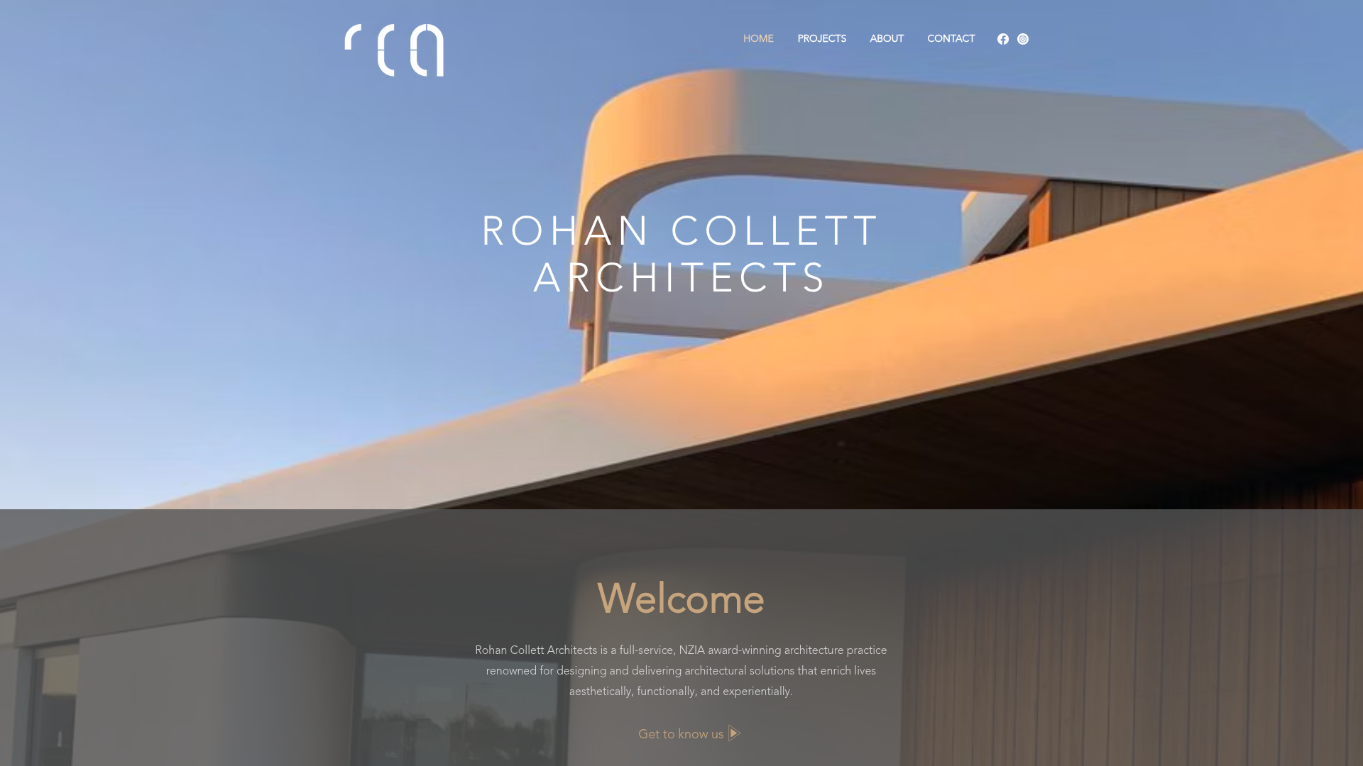 Website snapshot for Rohan Collett Architects