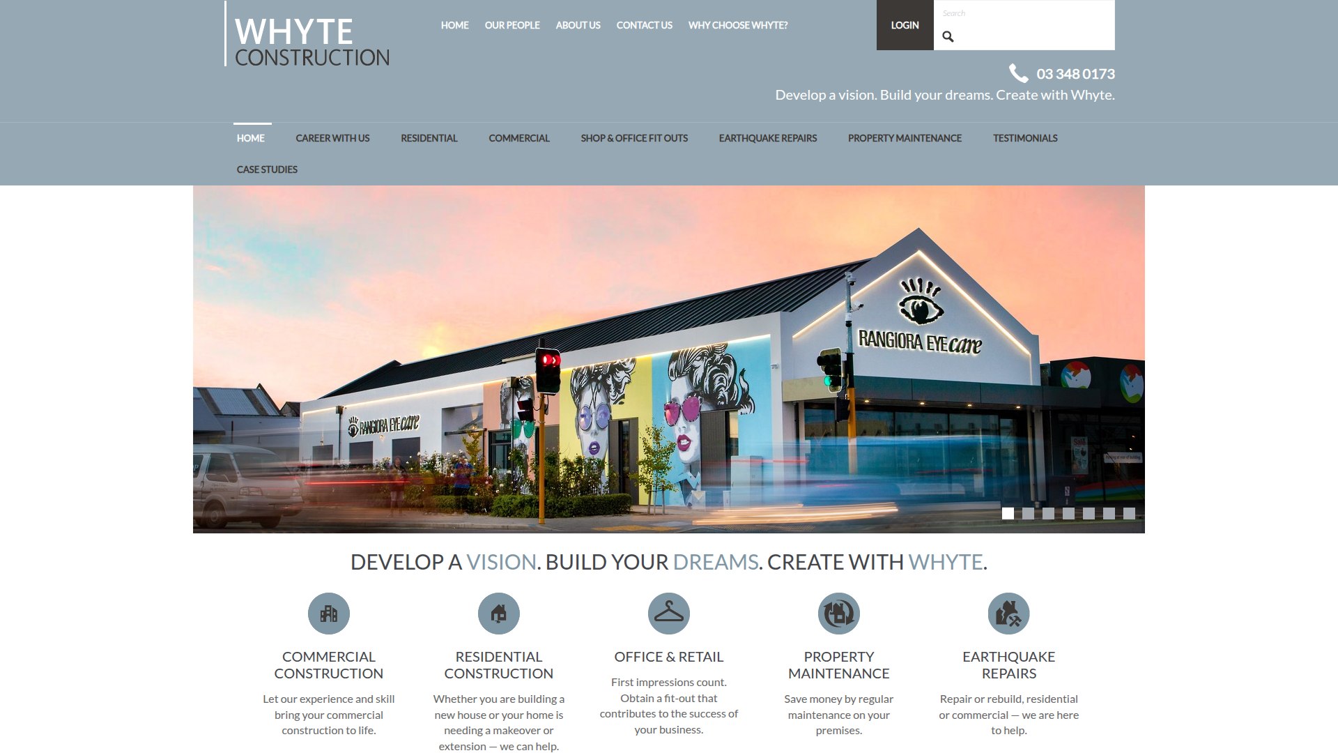 Website snapshot for Whyte Construction