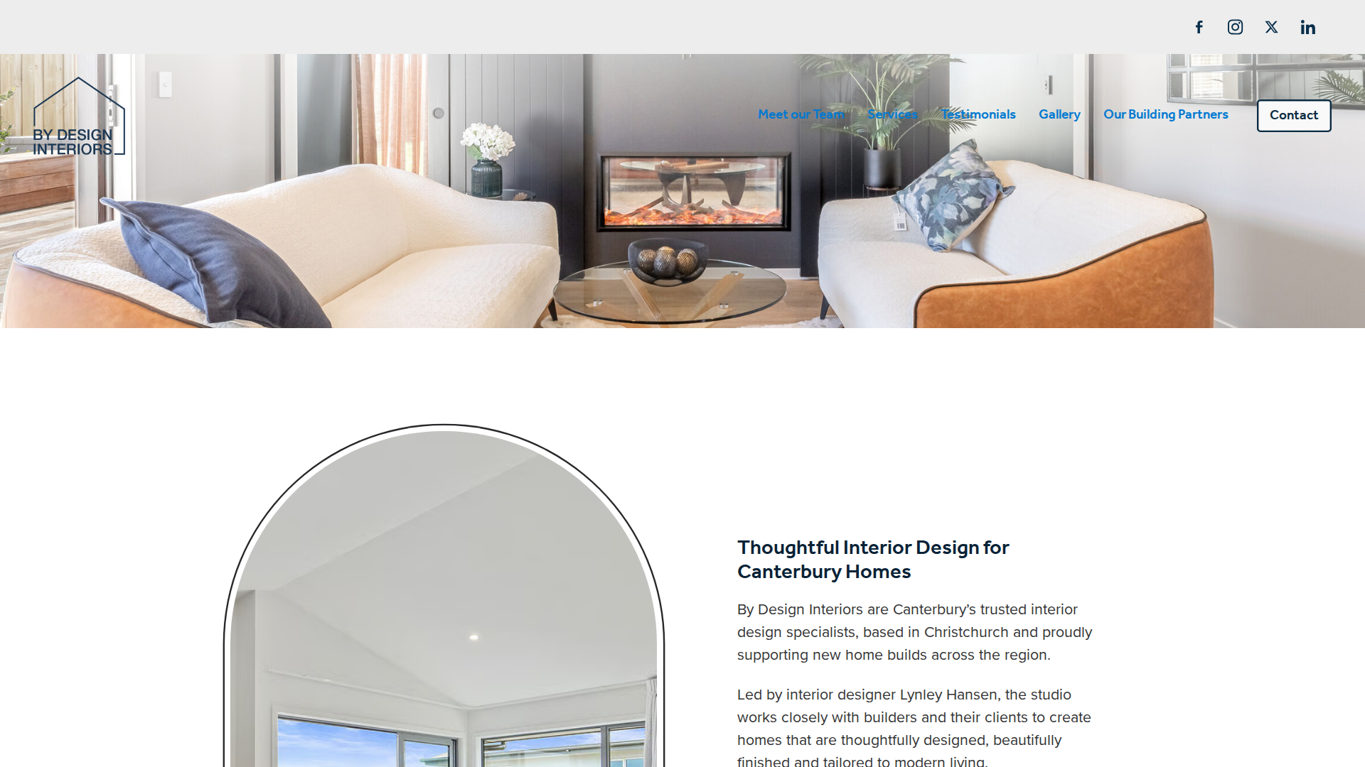 Website snapshot for By Design Interiors