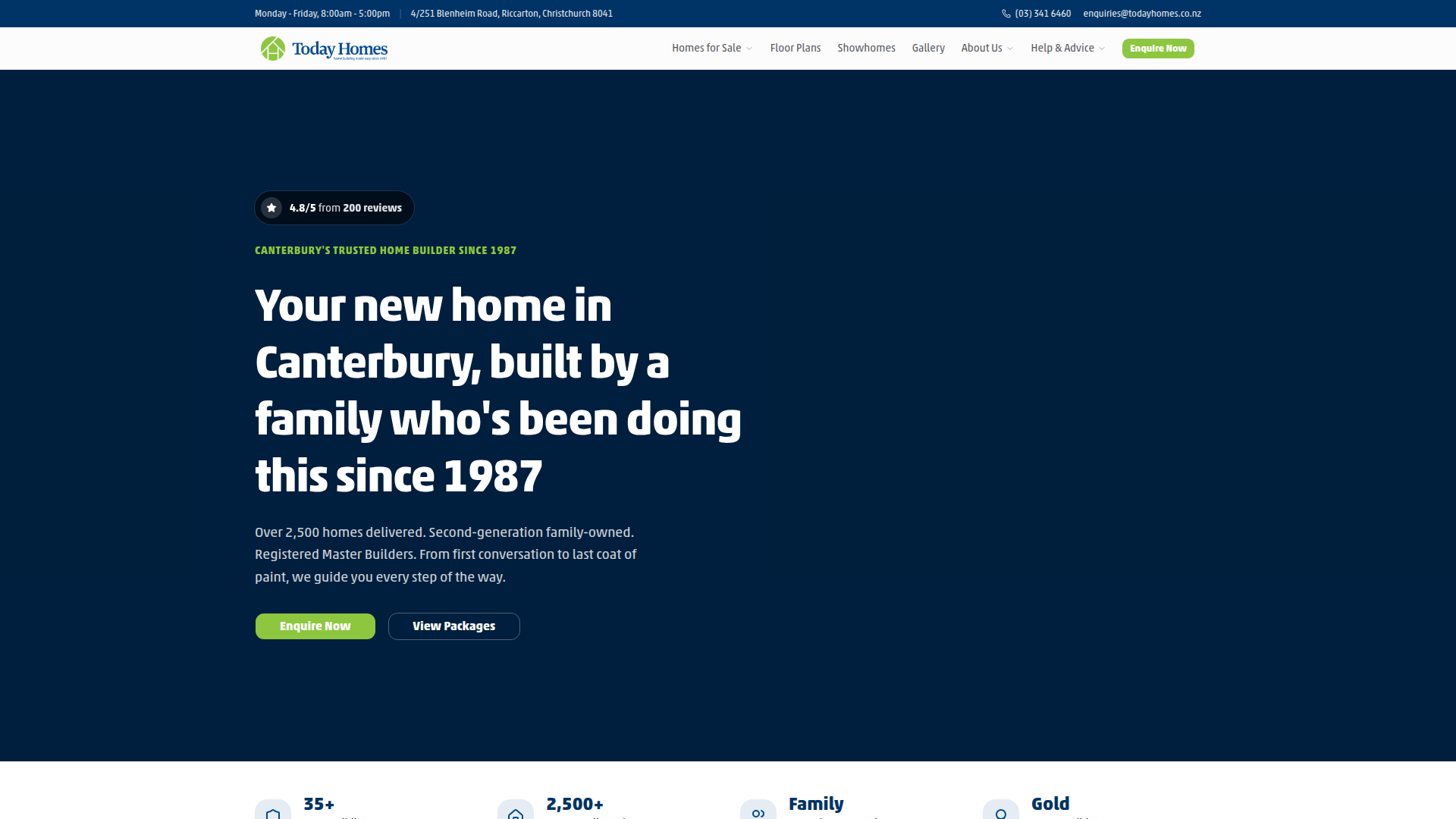 Website snapshot for Today Homes Limited