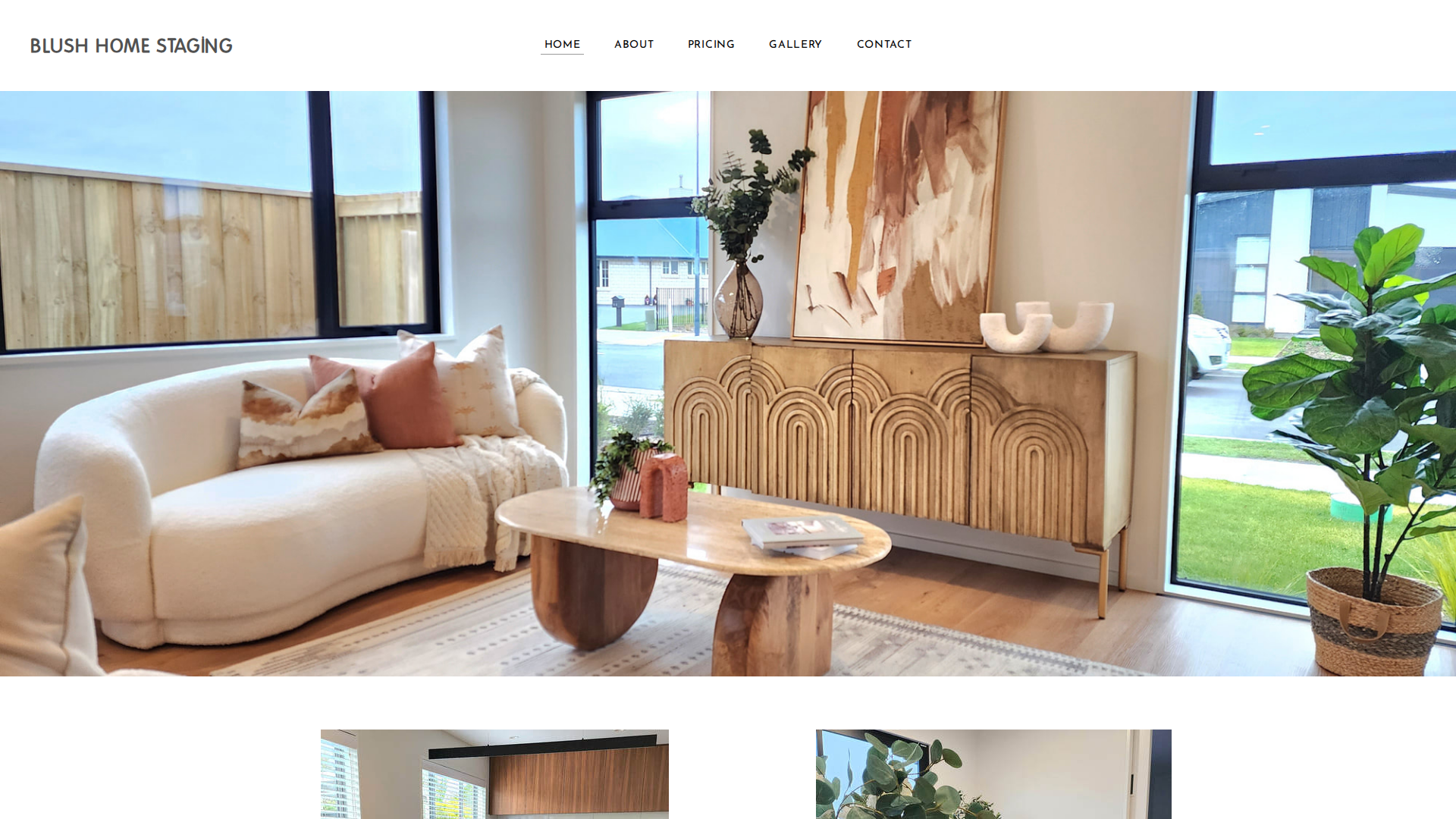 Website snapshot for Blush Home Staging