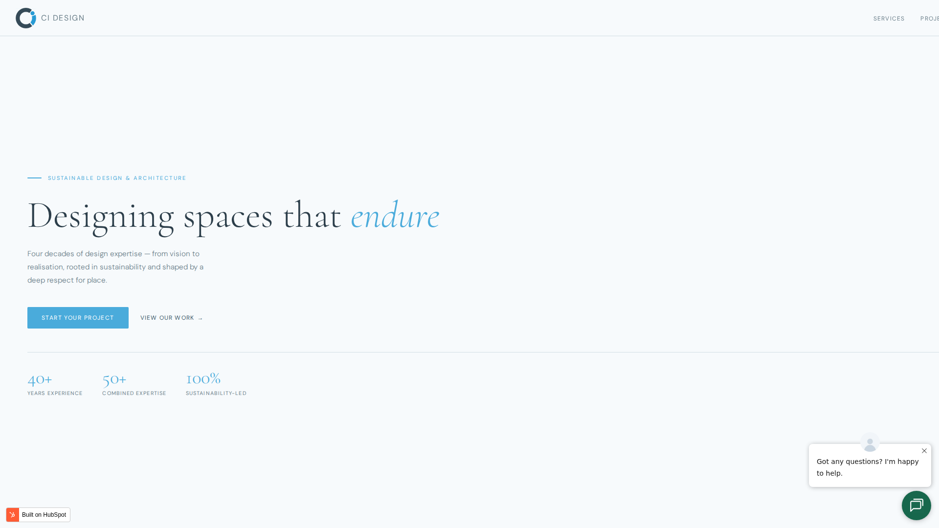 Website snapshot for Creative Intentions