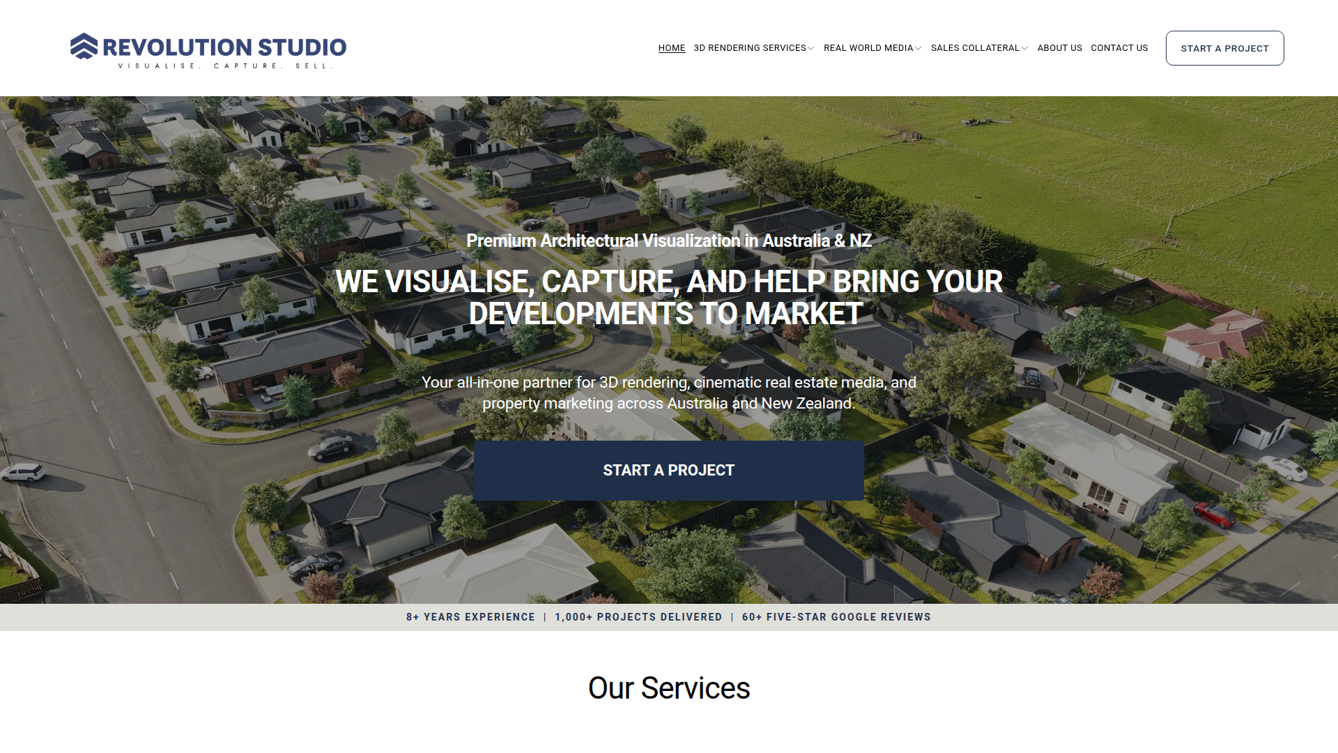 Website snapshot for Revolution Studio