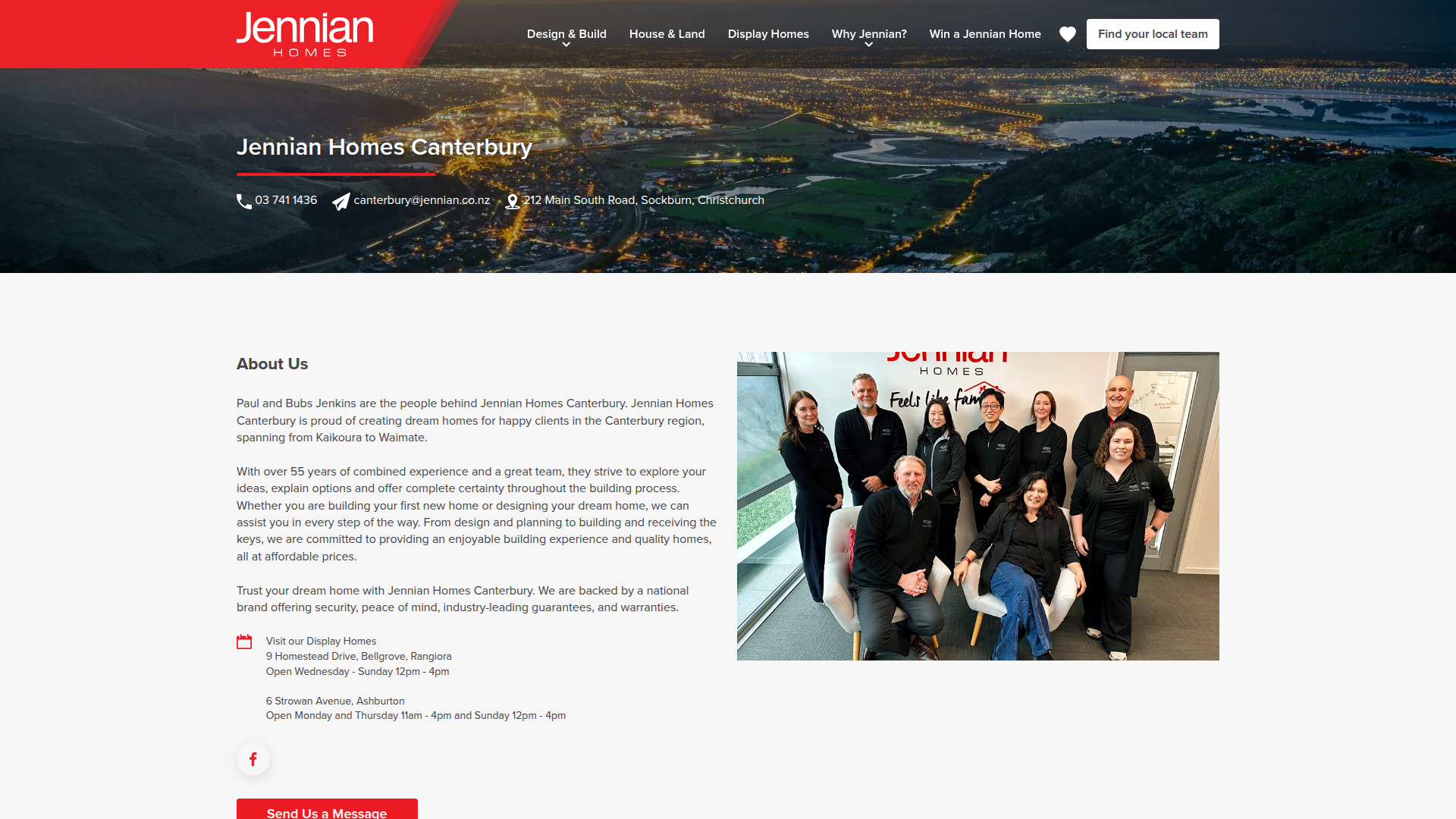 Website snapshot for Jennian Homes Canterbury