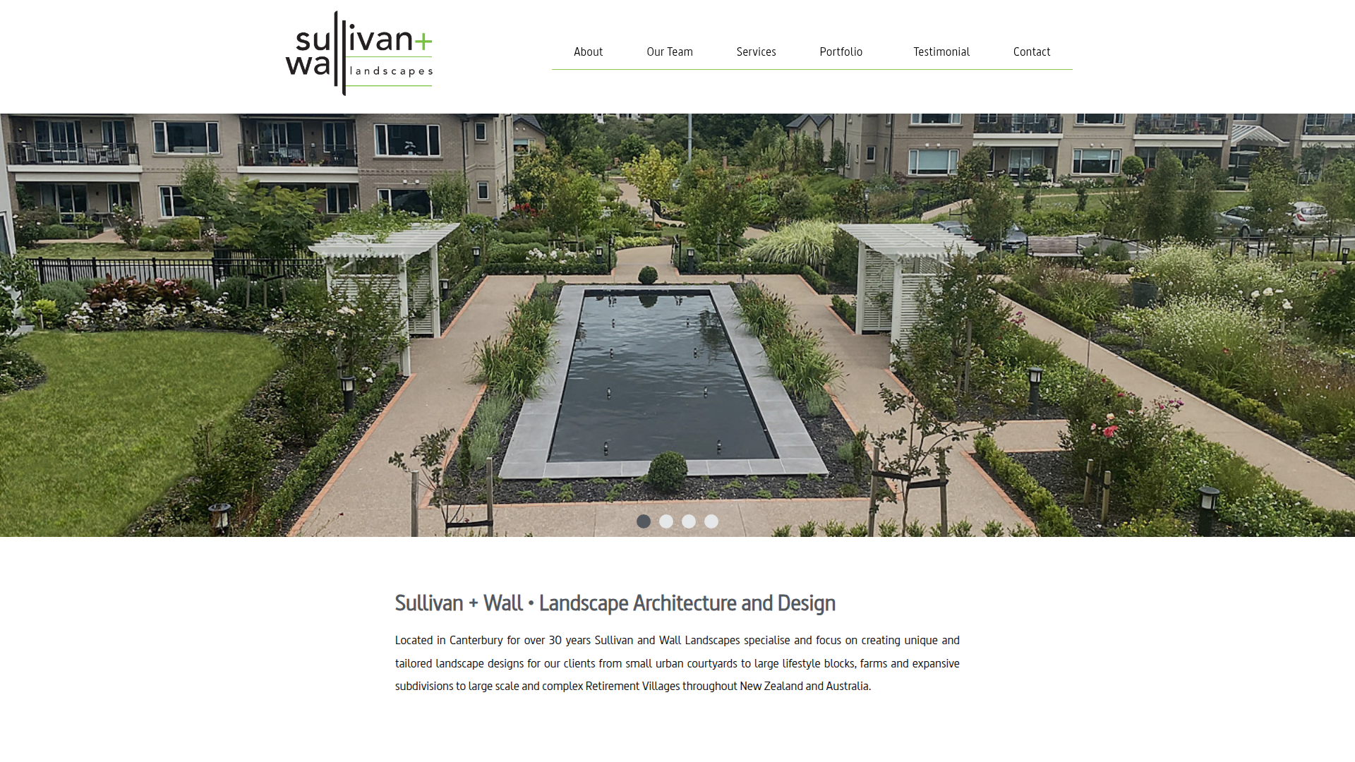 Website snapshot for Sullivan and Wall Landscapes