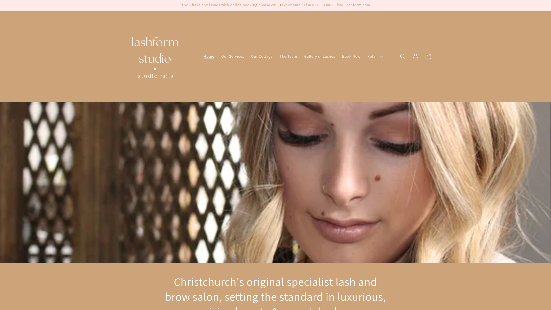 Website snapshot for Lashform Studio