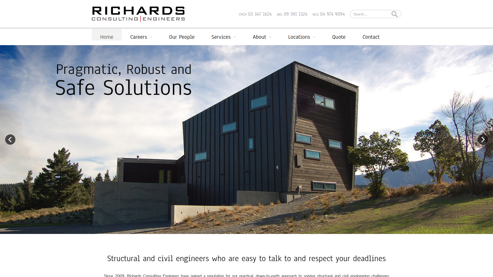 Website snapshot for Richards Consulting Engineers