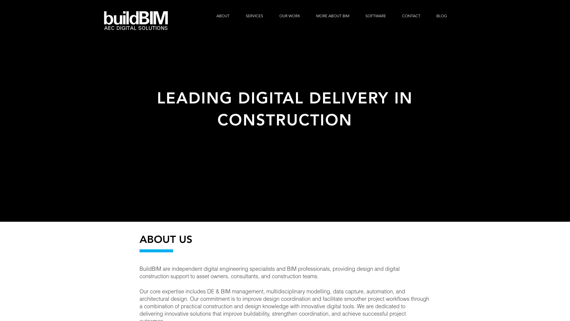 Website snapshot for buildBIM Ltd