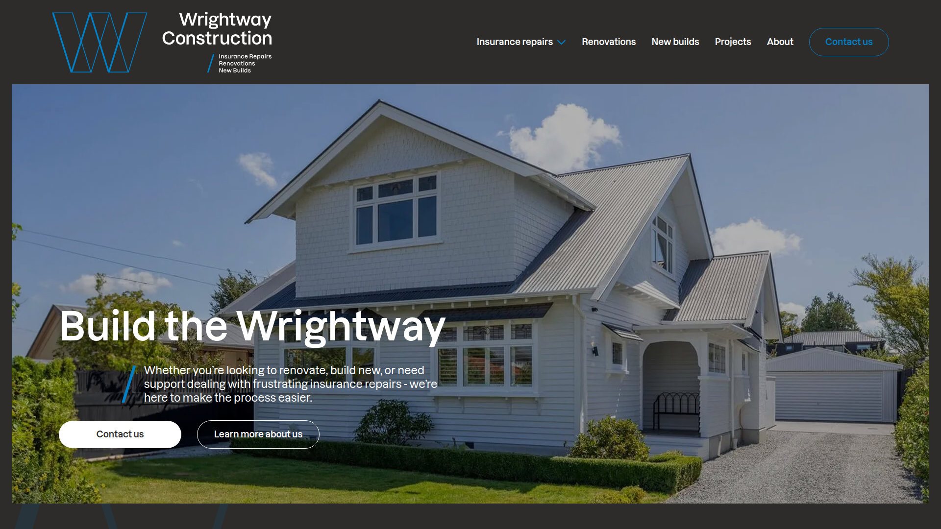 Website snapshot for Wrightway Construction