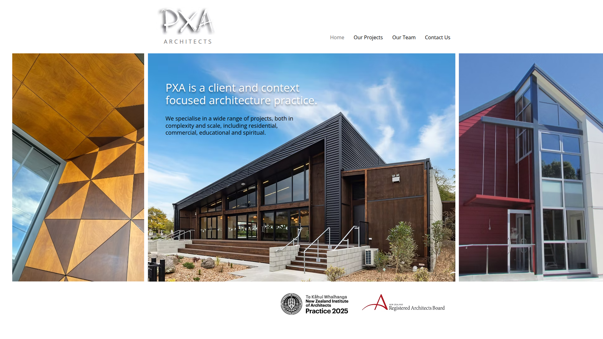 Website snapshot for PXA Architects