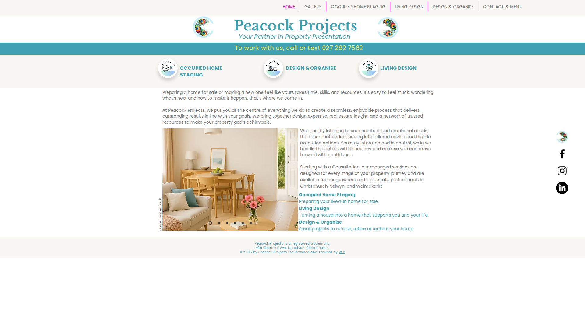 Website snapshot for Peacock Projects