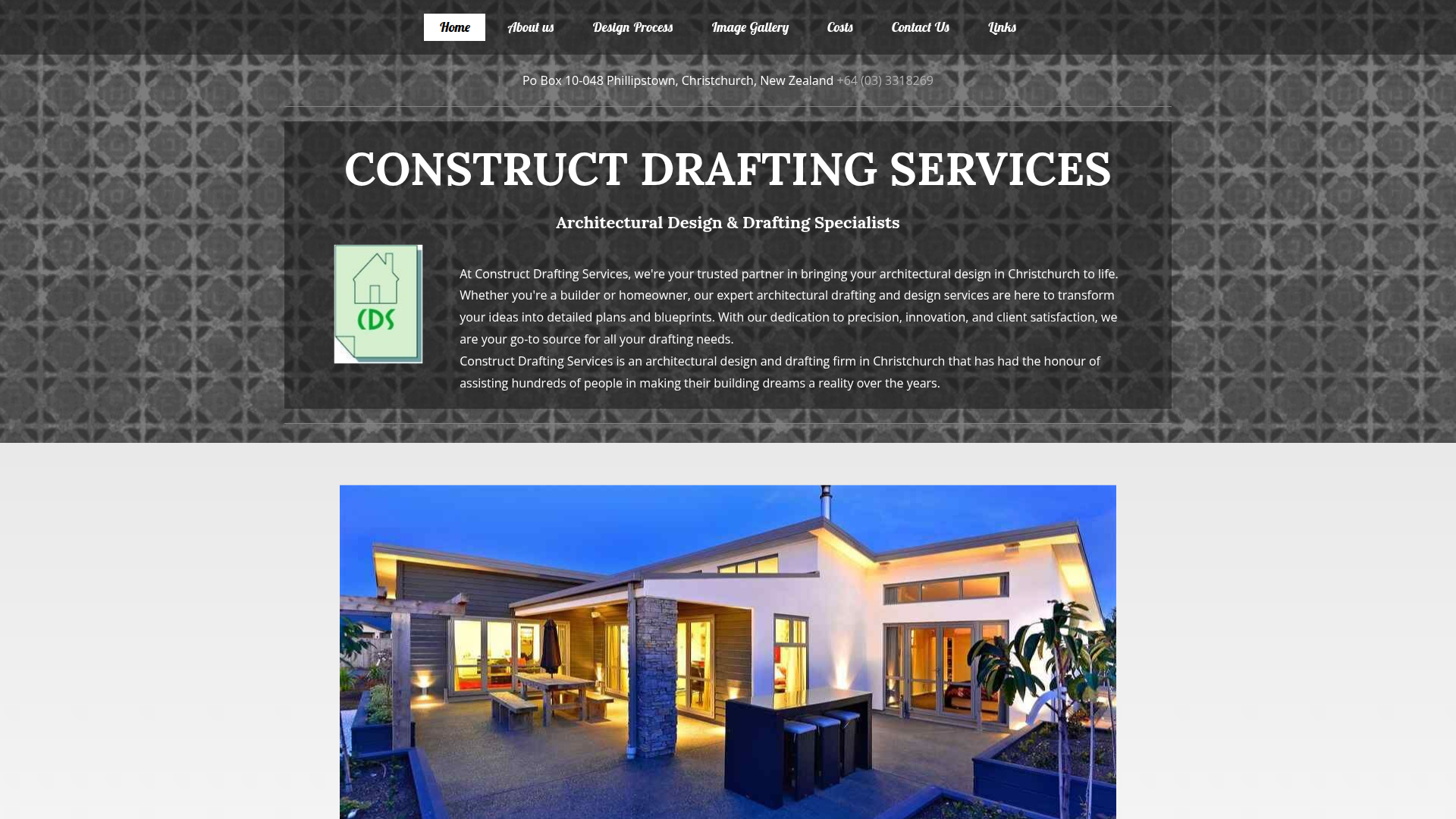 Website snapshot for Construct Drafting Services