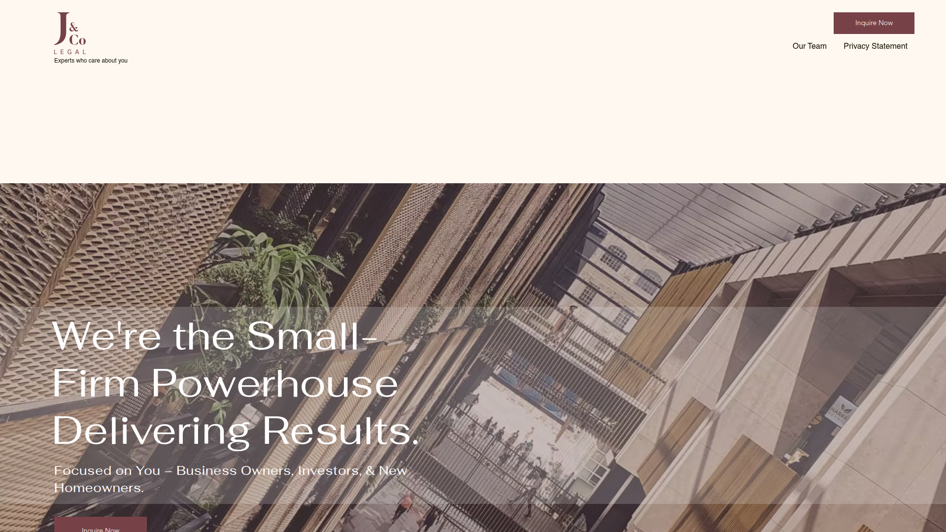 Website snapshot for J & Co Legal