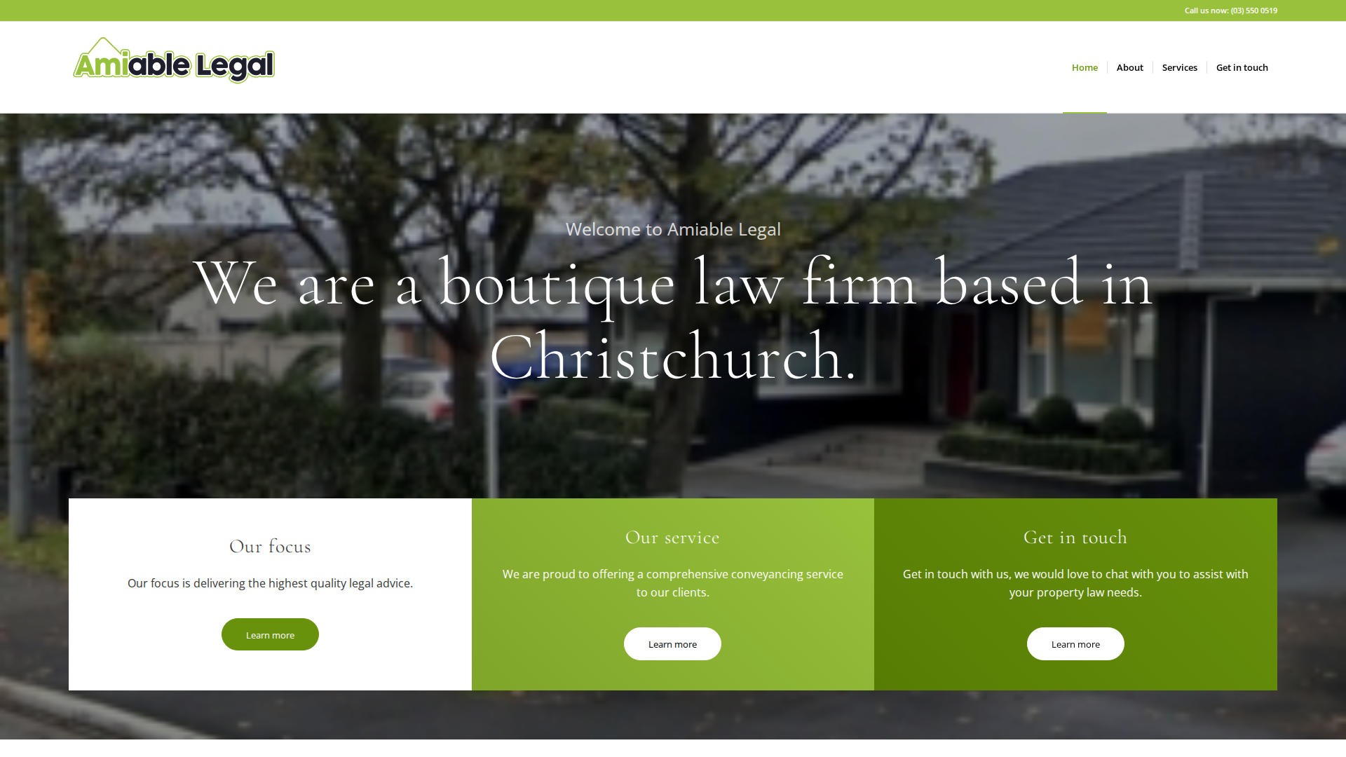 Website snapshot for Amiable Legal