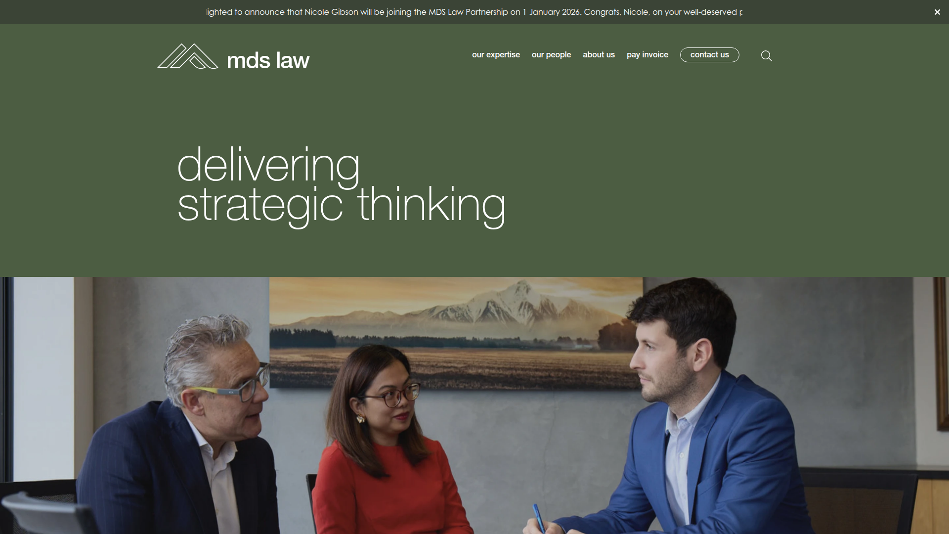 Website snapshot for MDS Law