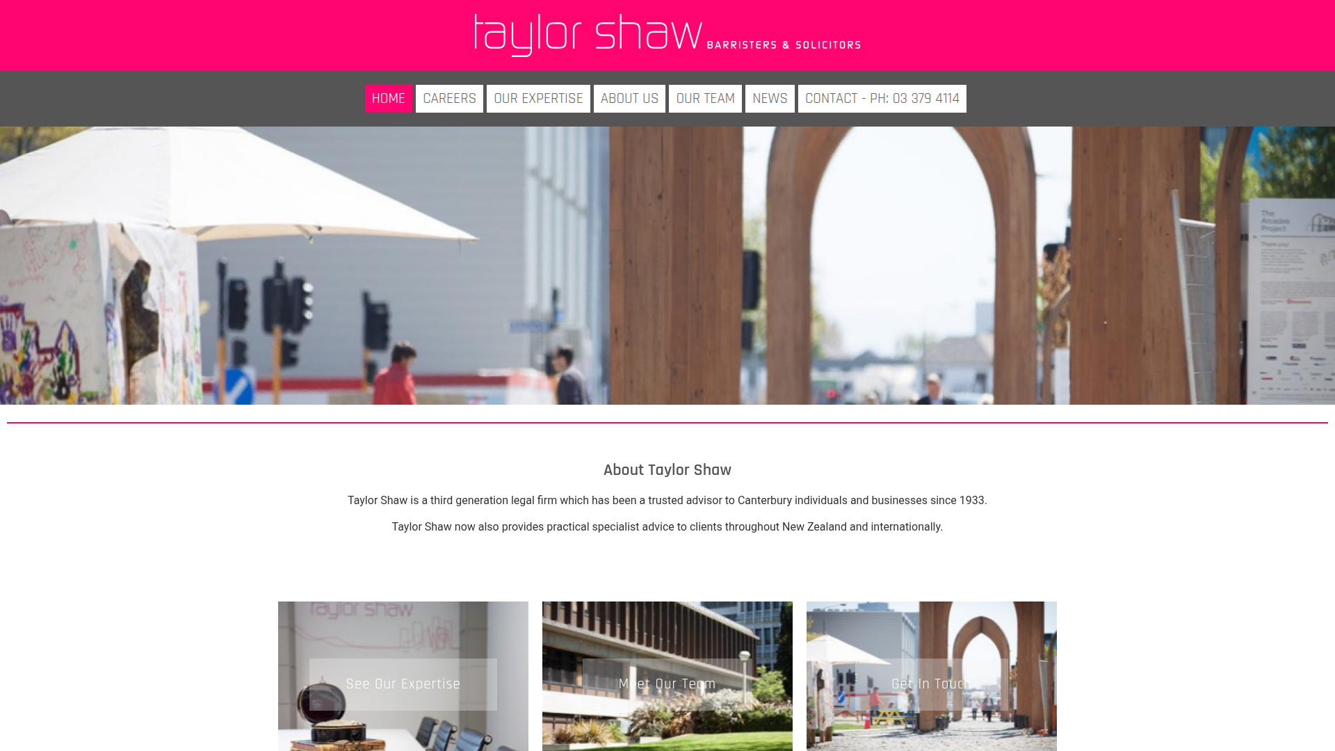 Website snapshot for Taylor Shaw Barristers & Solicitors
