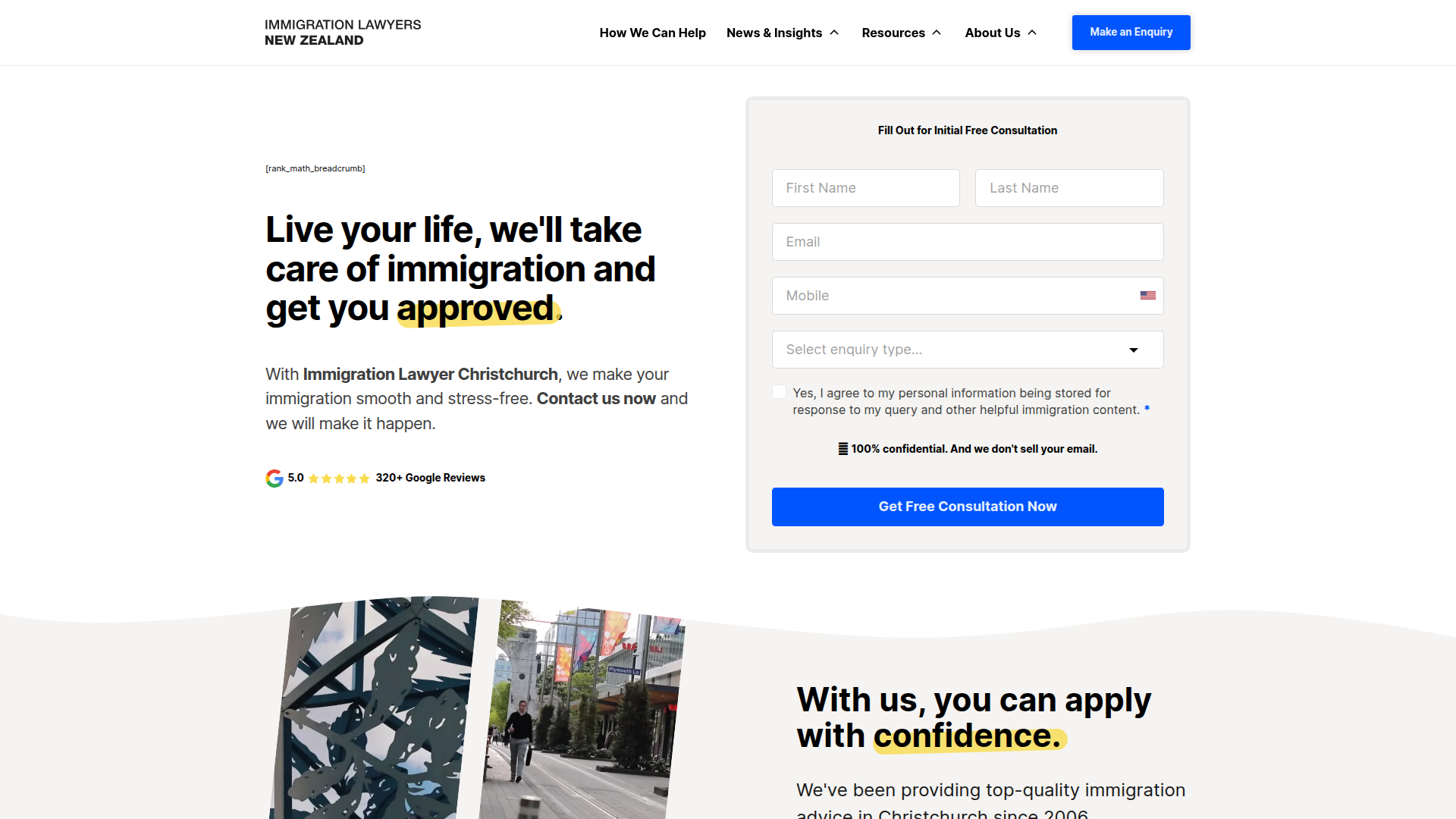 Website snapshot for Immigration Lawyer