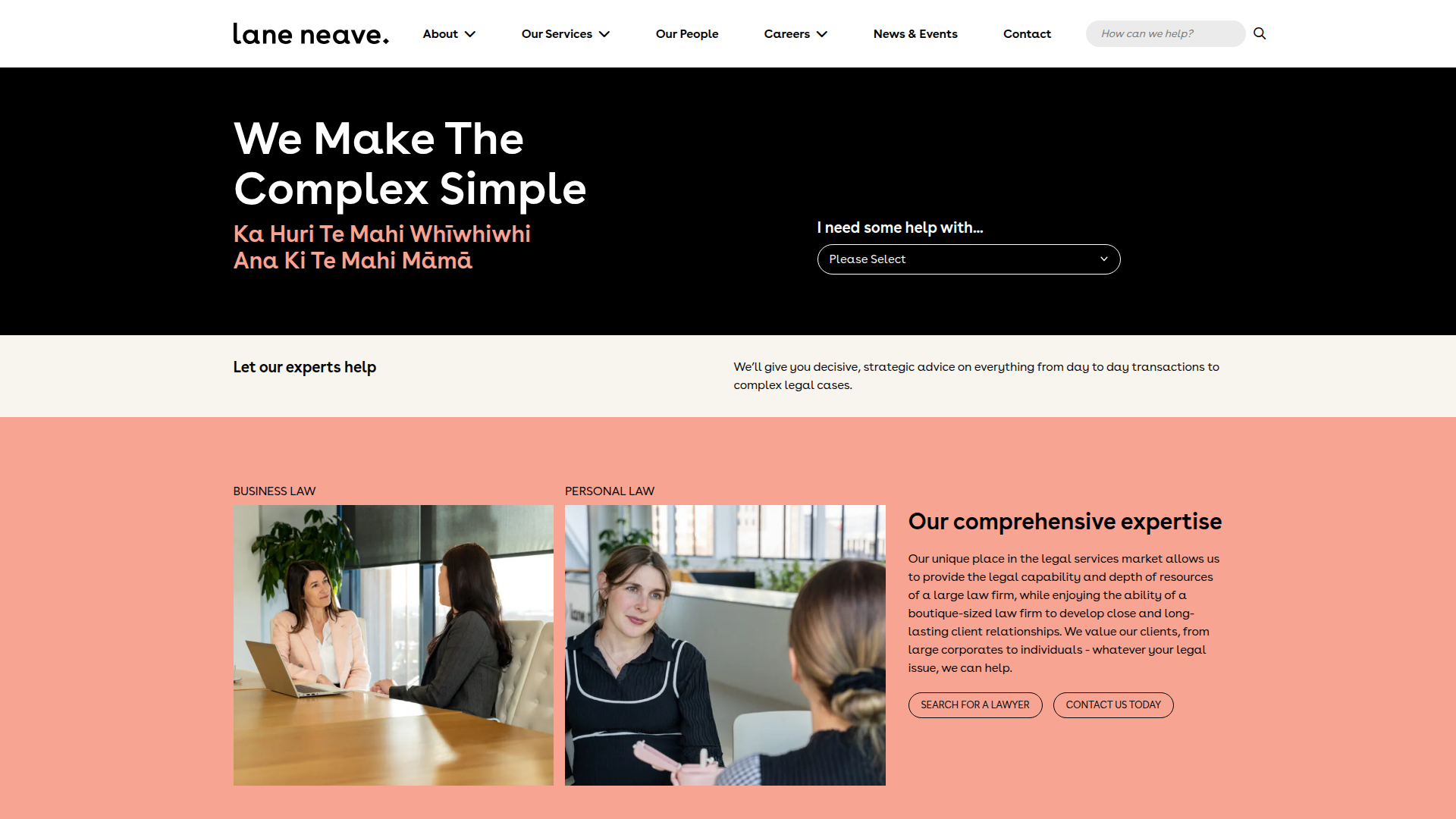 Website snapshot for Lane Neave