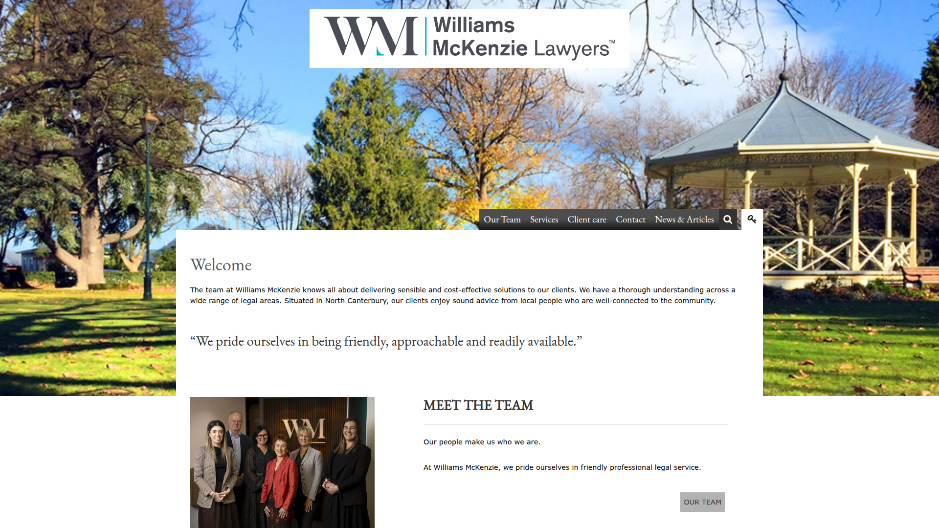 Website snapshot for Williams McKenzie