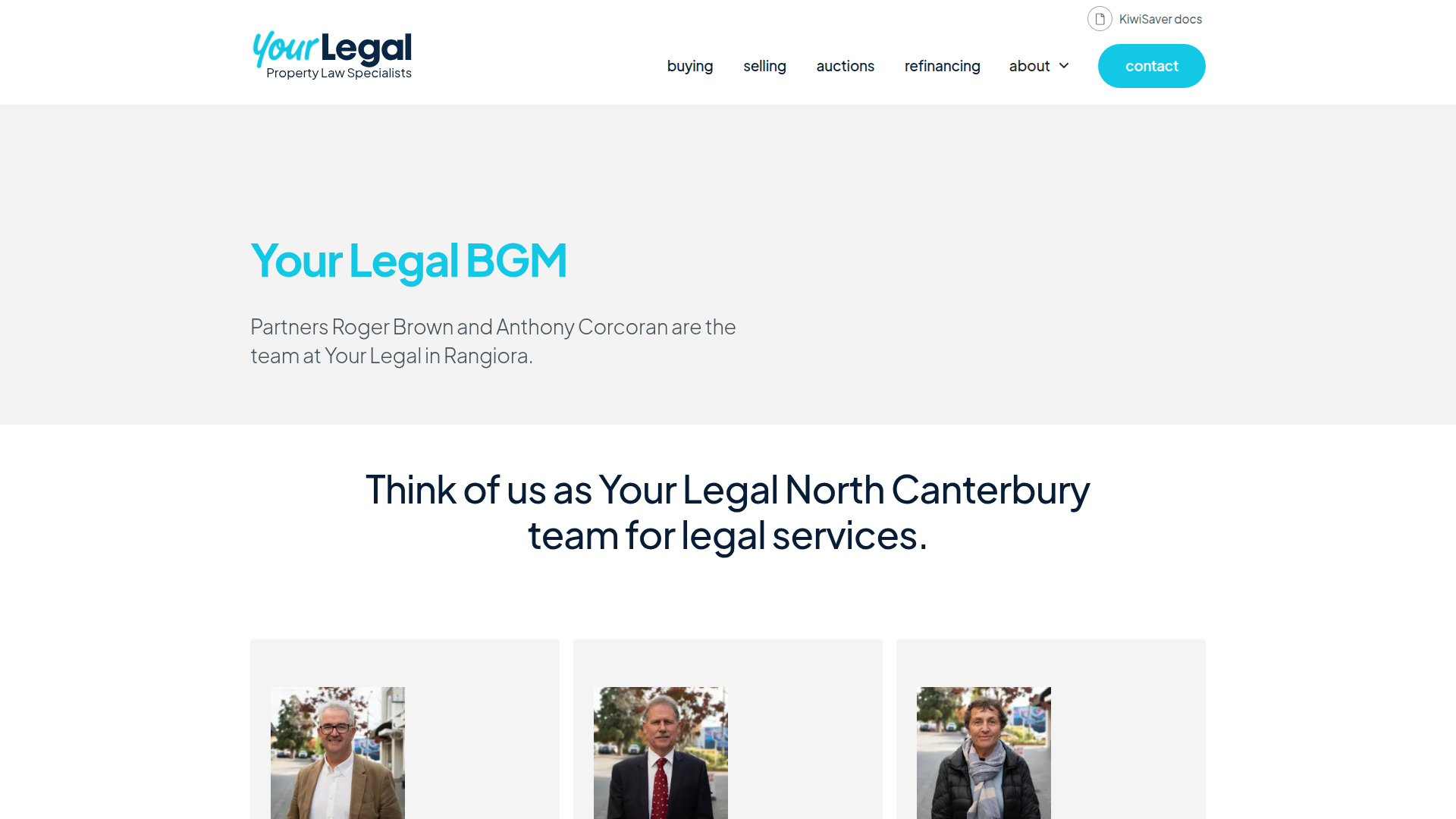 Website snapshot for Your Legal Rangiora