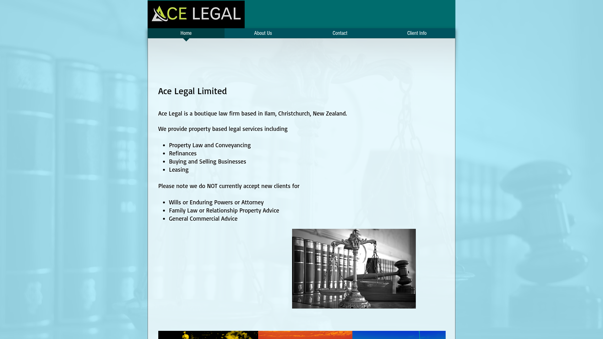 Website snapshot for Ace Legal