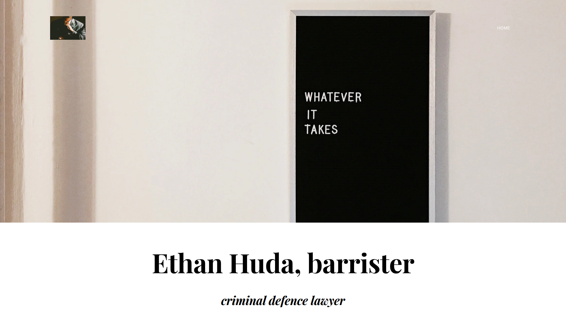 Website snapshot for Ethan Huda Barrister