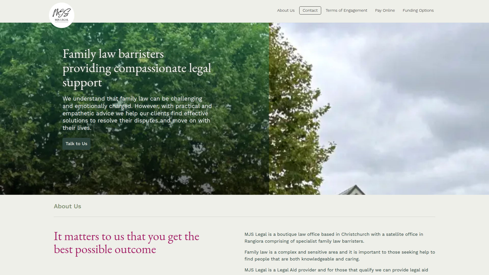 Website snapshot for MJS Legal Rangiora