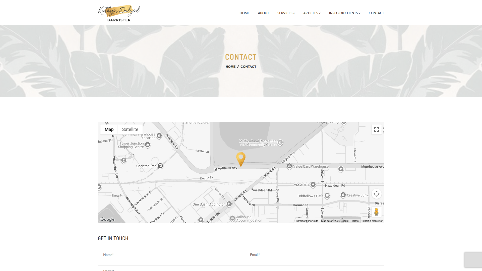 Website snapshot for Kathryn Dalziel Barrister