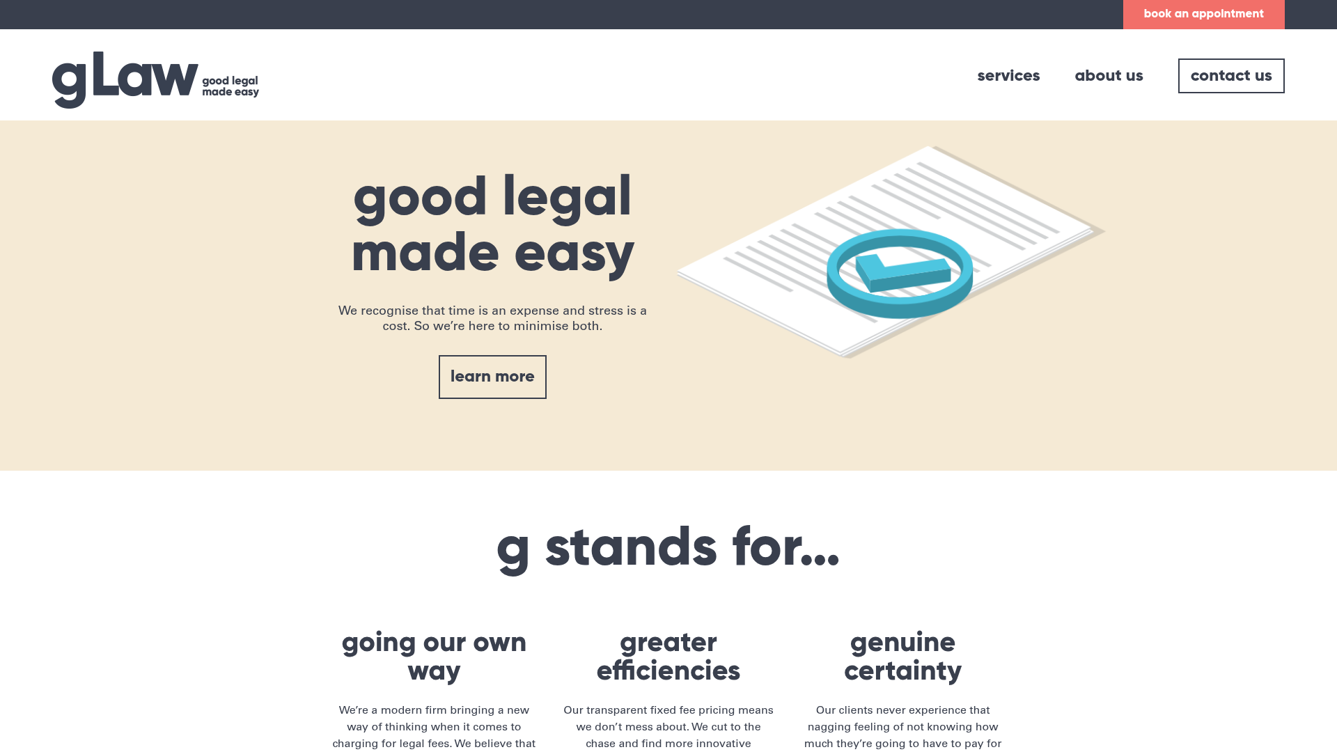 Website snapshot for G Law Limited