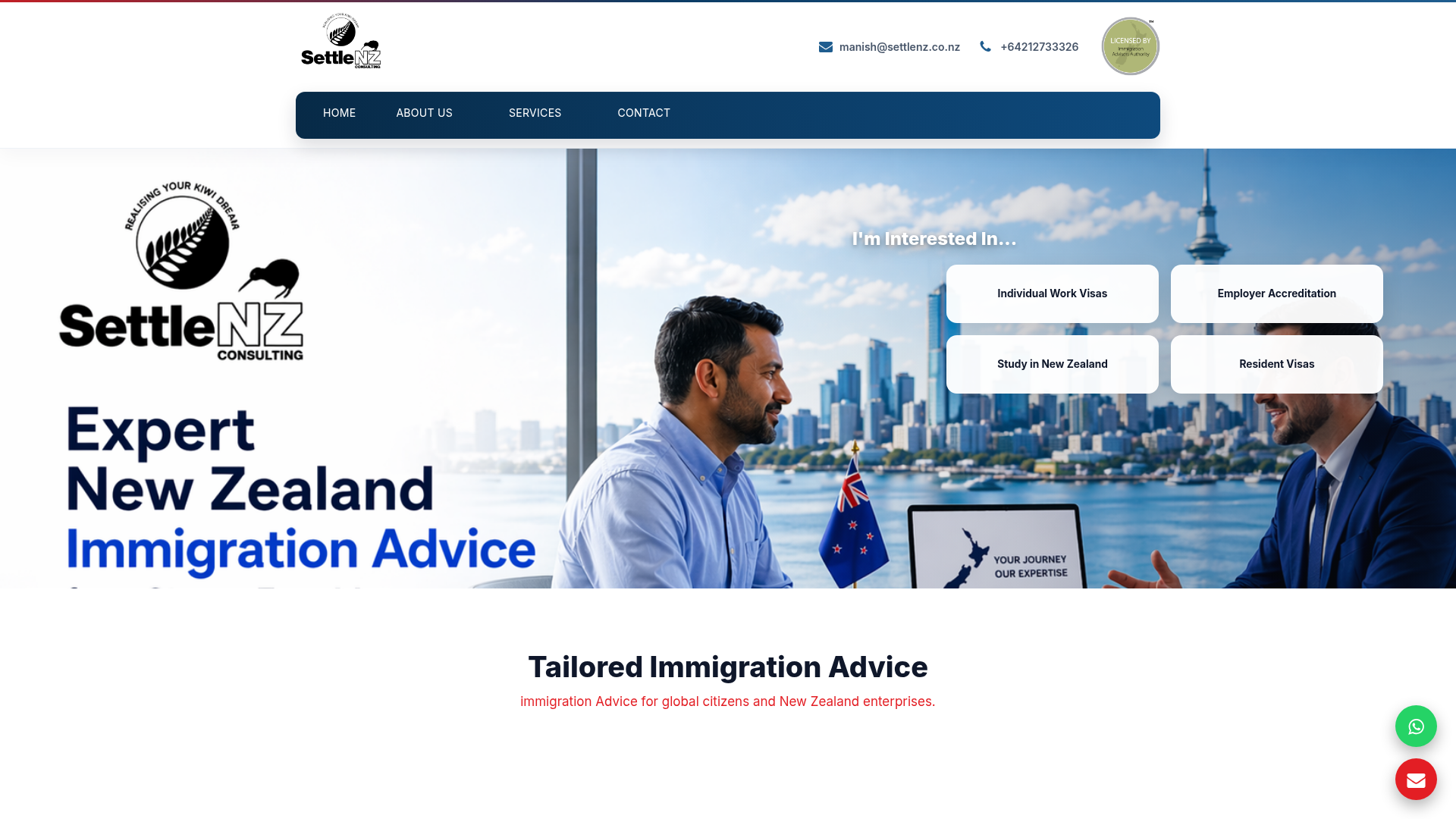 Website snapshot for SettleNZ Consulting Limited