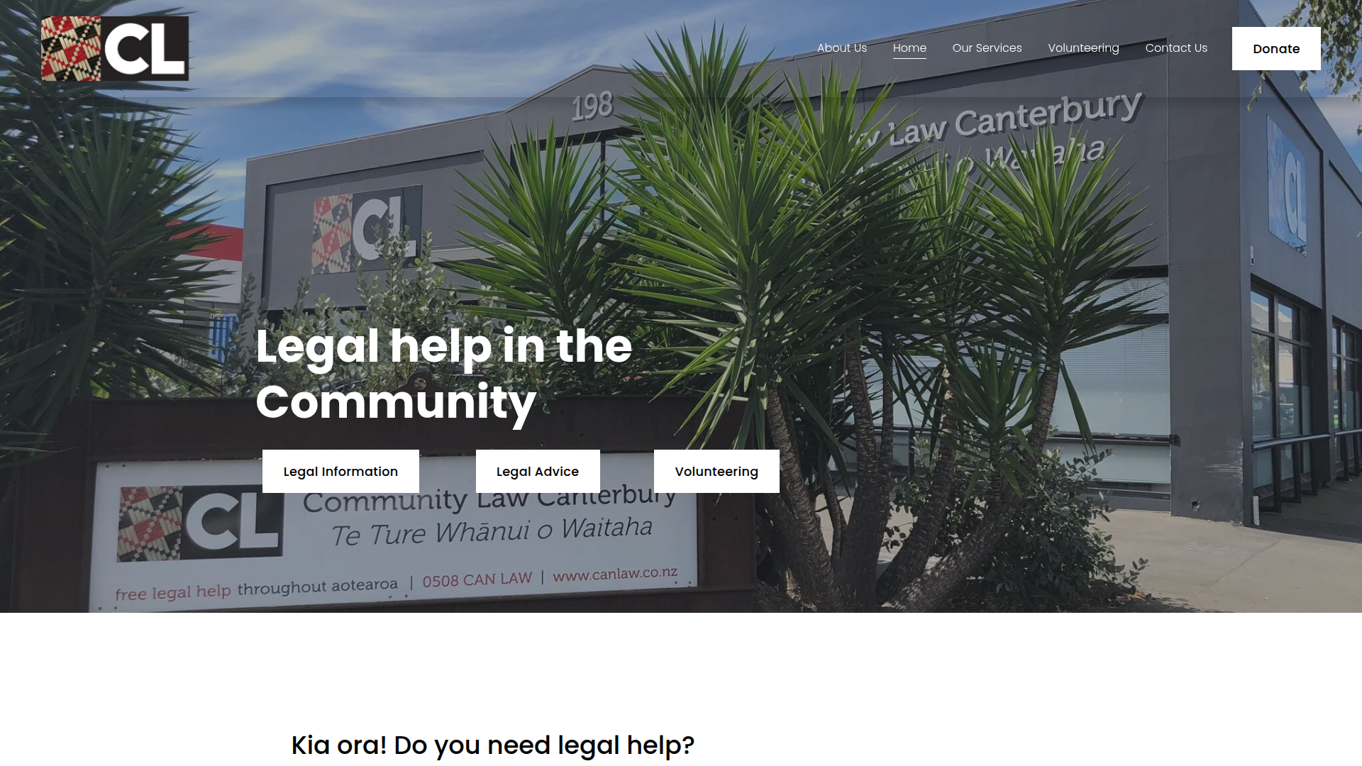 Website snapshot for Community Law Canterbury