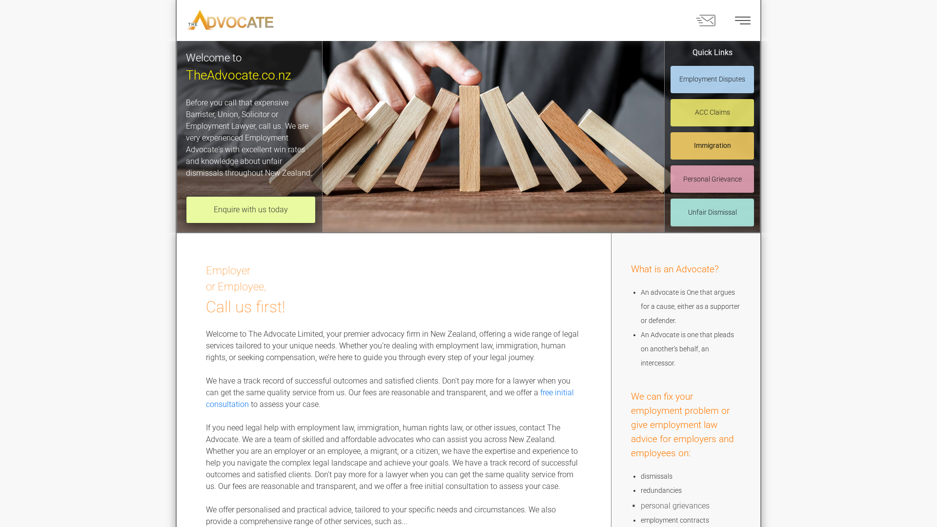 Website snapshot for The Advocate