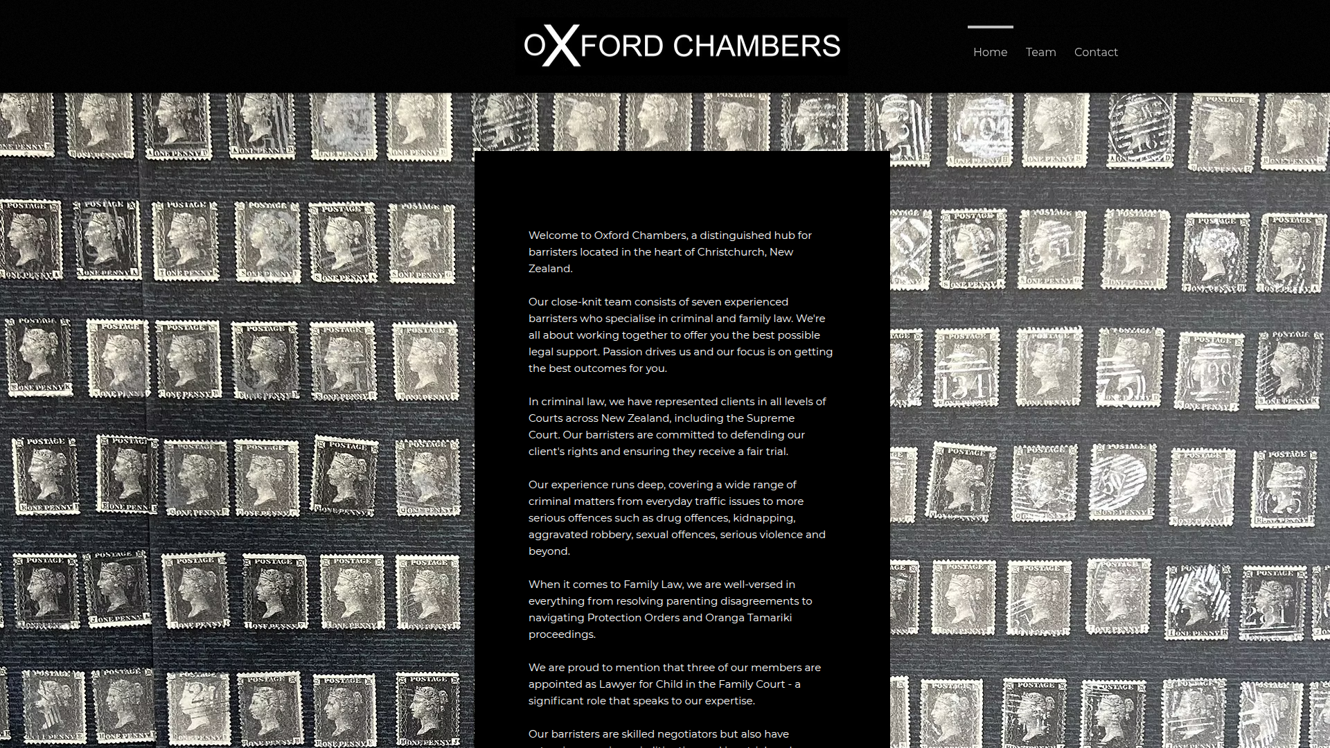 Website snapshot for Antigua Chambers