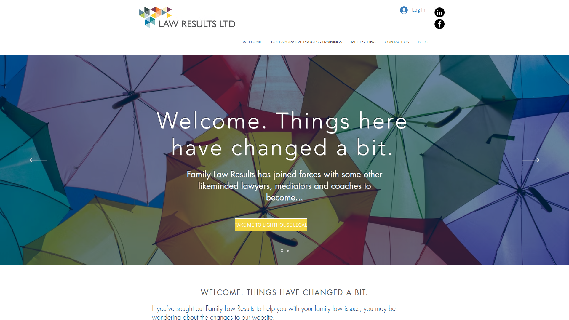 Website snapshot for Family Law Results