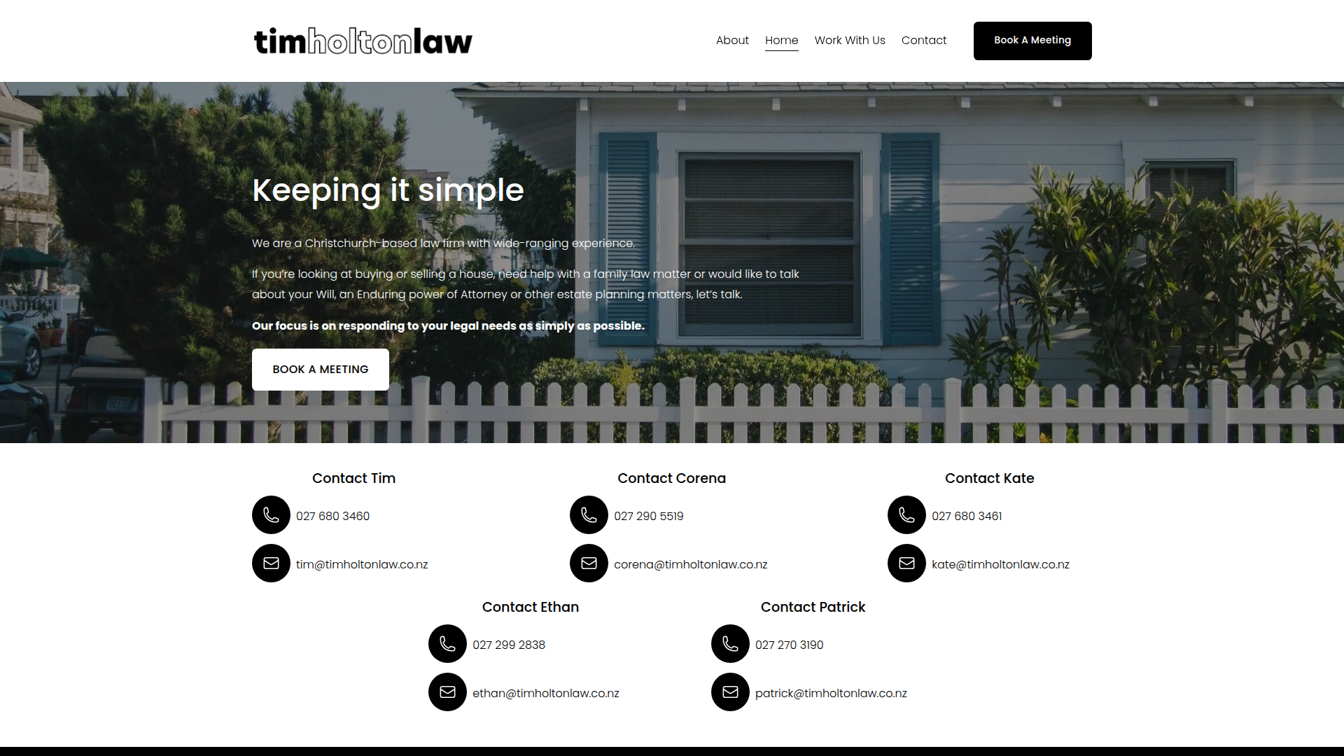 Website snapshot for Tim Holton Law