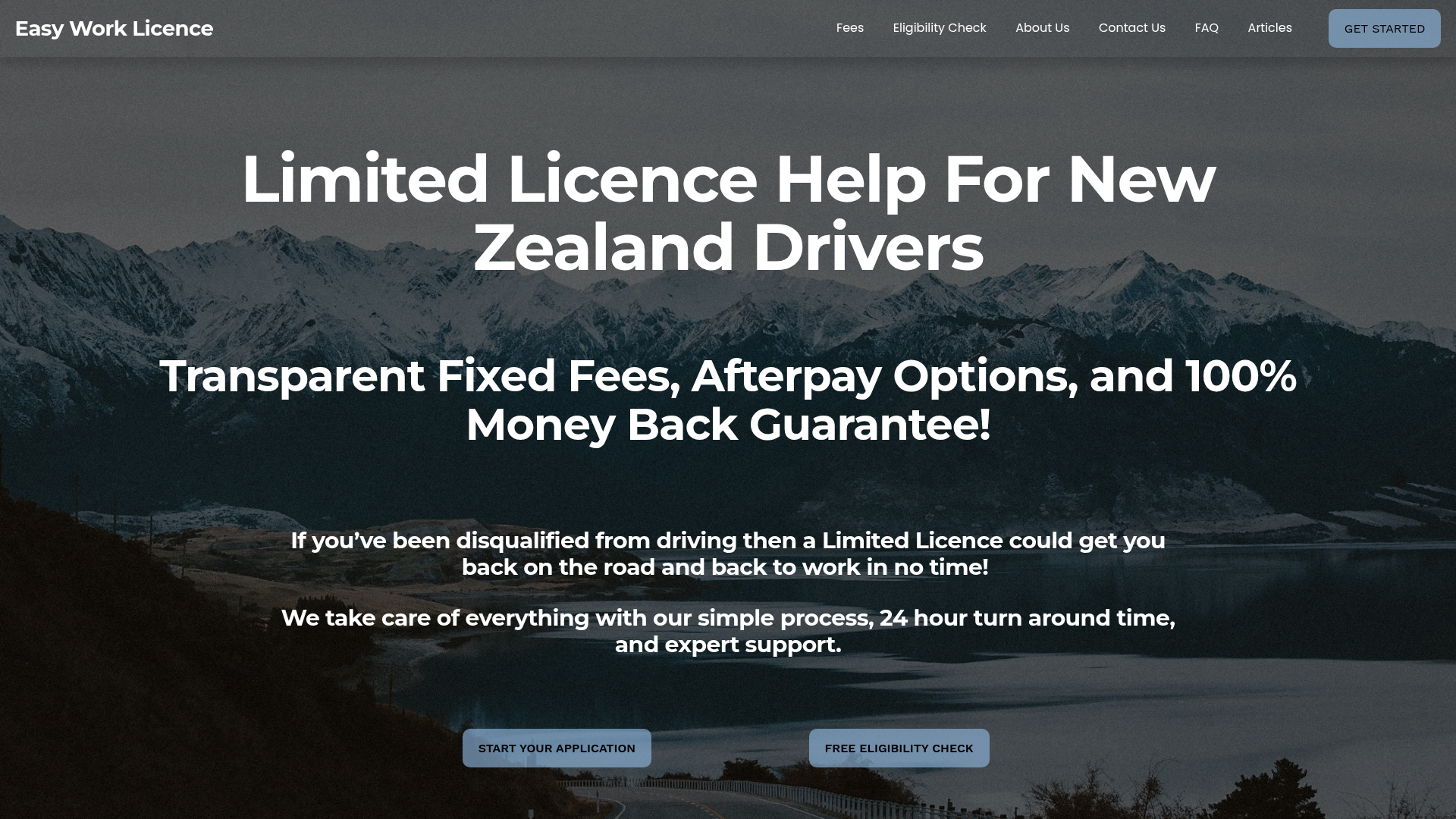 Website snapshot for Easy Work Licence