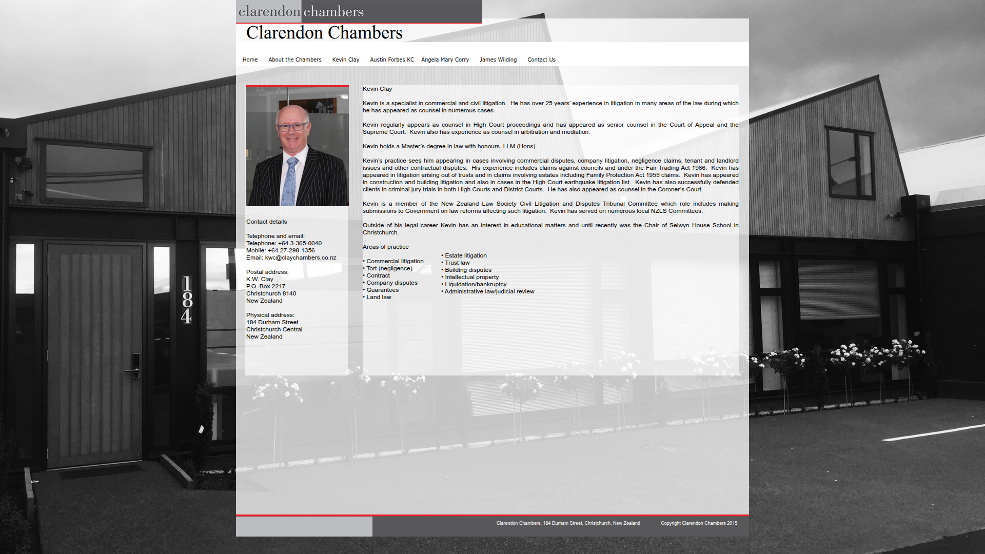 Website snapshot for Clay KW - Barrister