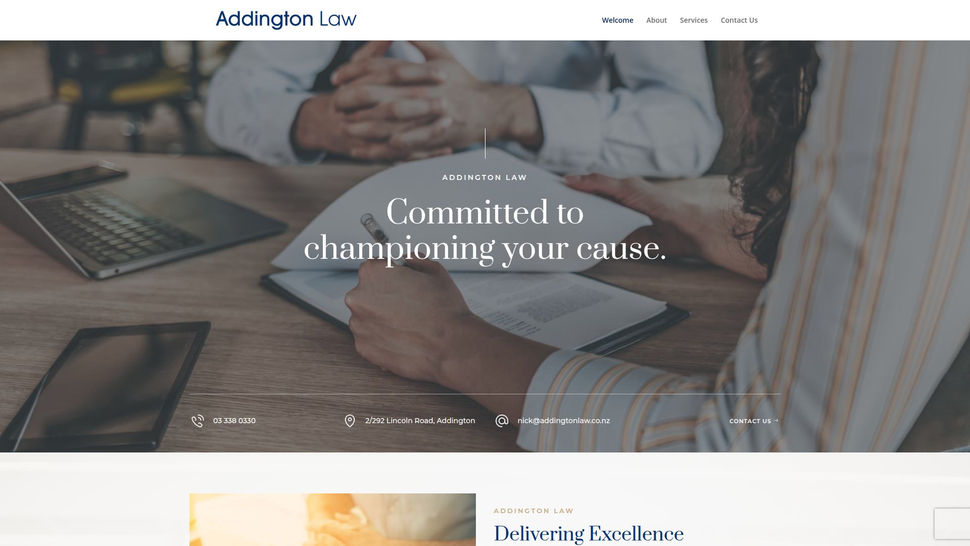 Website snapshot for Addington Law Centre