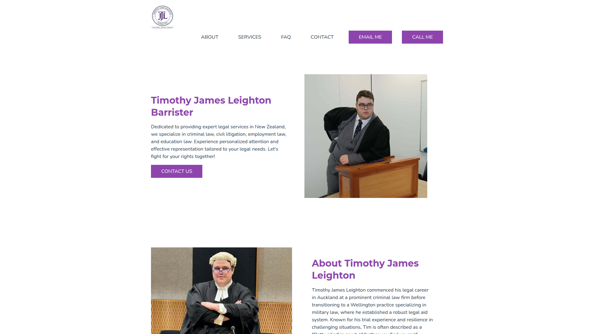 Website snapshot for Timothy James Leighton Barrister