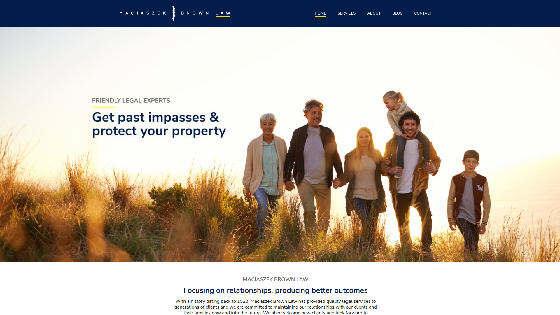Website snapshot for Maciaszek Brown Law