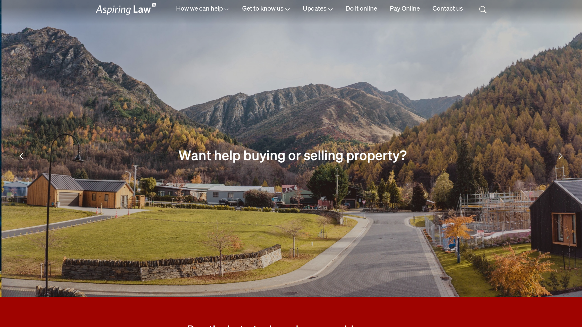 Website snapshot for Aspiring Law - Property Lawyer Steph Gifford