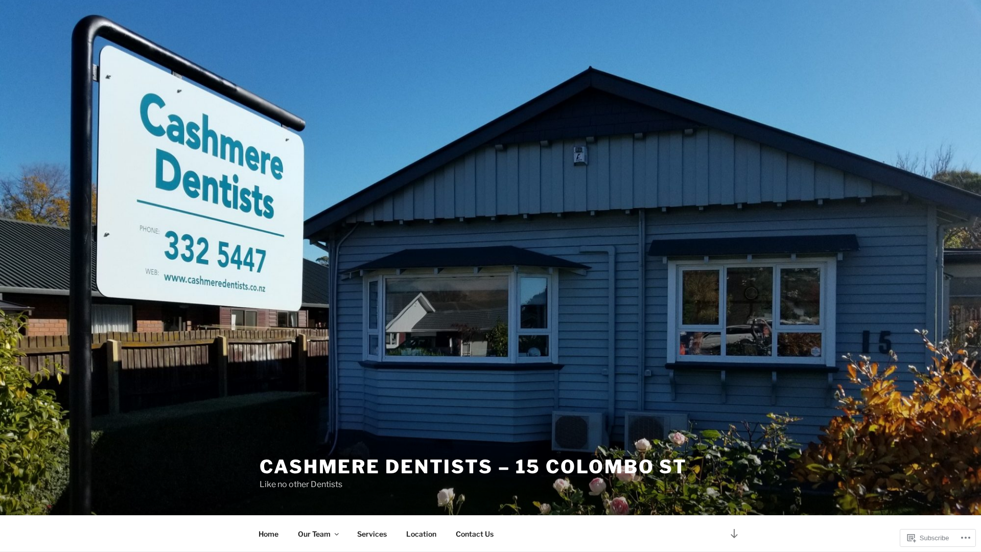Website snapshot for Cashmere Dentists