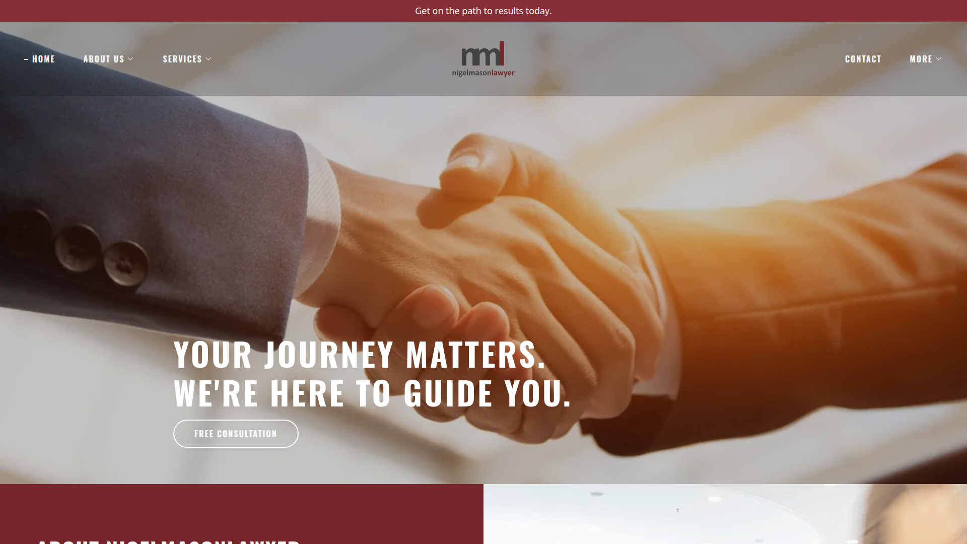 Website snapshot for Nigel Mason Lawyer